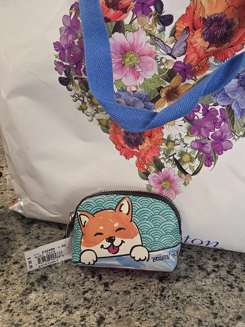 Brighton Multicolor UMBRELLA JAPAN ASIAN PUPPPY Mini Coin Purse Bag new